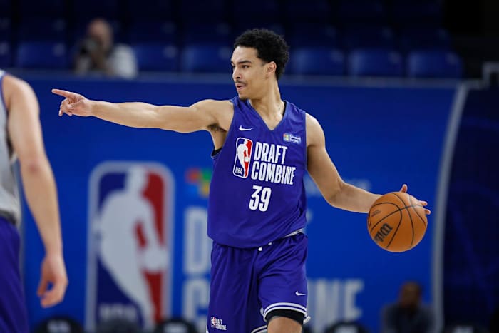 Nembhard leaped up draft boards during the NBA Combine which helped him become the first player in taken in the 2022 NBA Draft's second round (Photo by Kamil Krzaczynski/NBAE via Getty Images).